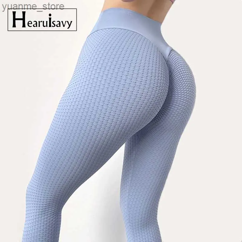Tenues de yoga Hearuisavy Casual Butt Butt Scrunch Sport Leggings Seamless Sportswear Fitness Femme High Waist Yoga Pantal