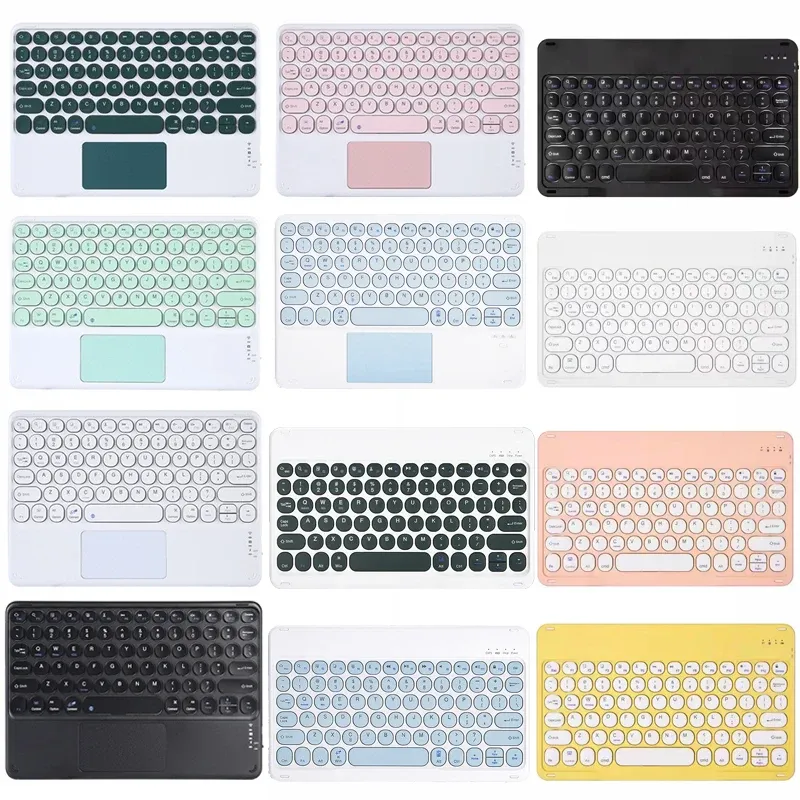 Drives Russian Spanish Portuguese Keyboard Wireless Rechargeable Keyboard for Tablet Pc Laptop Phone Touchpad Keyboard for Ipad Xiaomi