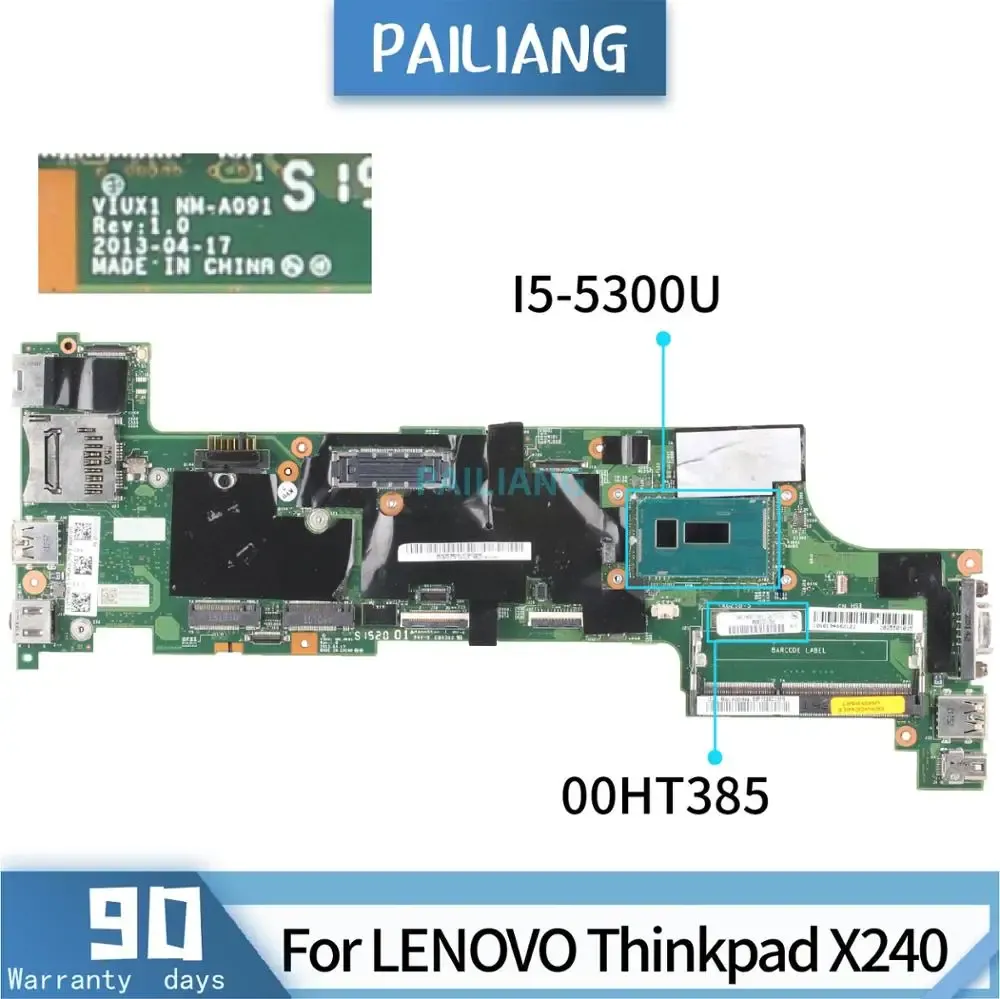 Motherboard i55300U für Lenovo ThinkPad X240 Laptop Motherboard SR23X NMA091 00HT385 Notebook Mainboard Voll getestet