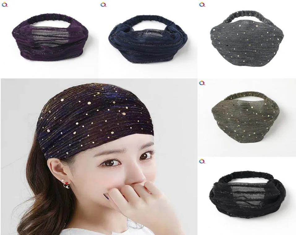 12 kleuren brede hoofdband stip pequines bohemia haarband accessoire lady girl mode voor vrouwen elastische ins haar3913821