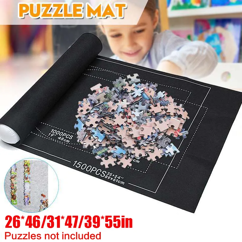 Puzzles Mat Jigsaw Roll en feutre tapis play Puzzles couverture pour jusqu'à 1500/2000/3000 pièces accessoires de puzzle