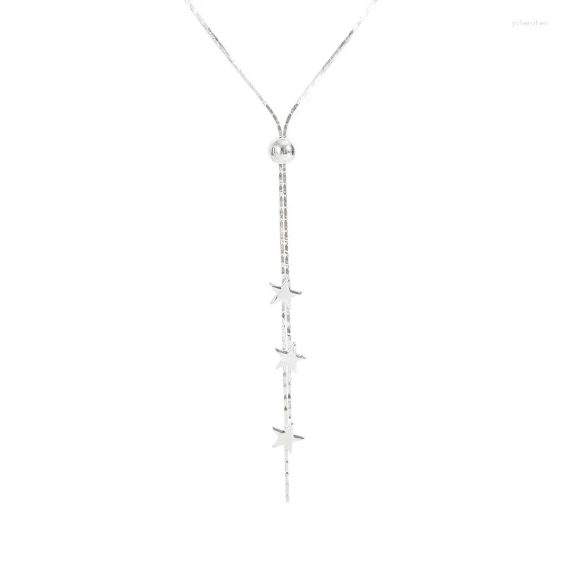 Colares de pingentes Creative 925 Sterling Silver Stars Colar para mulheres meninas elegantes Chain Jewelry Gifts Acessórios