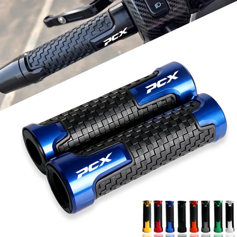 Bmx Grips Universal CNC Aluminum Motorcycle Handlebar Grips For 7 8 Quot Bars Anti Slip Rubber With E 822803