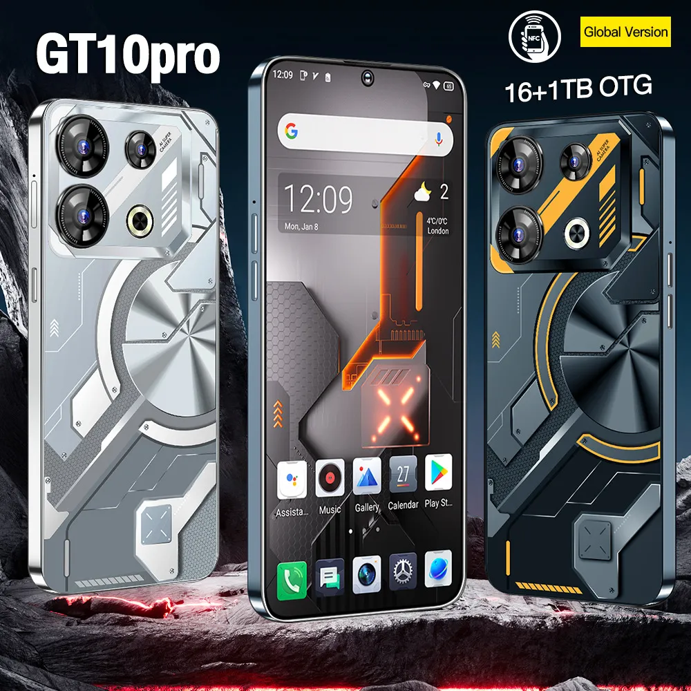 GT10 Pro Cross-Border 6 128 New Best-Selling in Stock 4G All Netcom 6.8-Inch Android Smartphone Foreign Trade Delivery