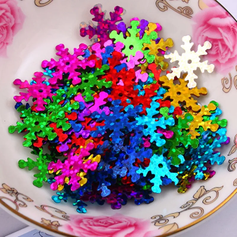 50pcs/pakiet 23 mm Snow Flake Carzy laserowe cekinowe cekin Pvc Paillettes DIY SEWING Wedding Craft Strable LenteJuelas Akcesoria