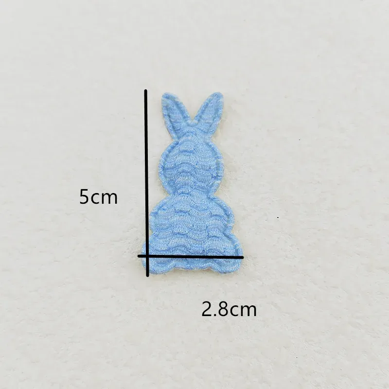 60Pcs 2.8x5CM Rabbit Padded Appliques For Clothes Hat Sewing Supplies DIY Headwear Hair Clip Bow Decor Patches