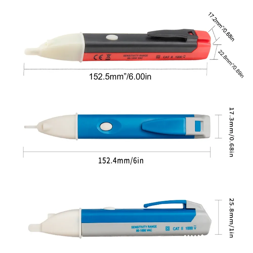 Electric indicator 90-1000V Non-Contact Socket Wall AC Power Outlet Voltage Detector Sensor Tester Pen LED light AC 110V-220V