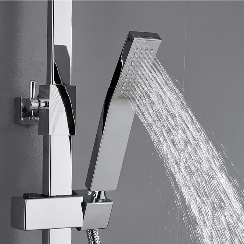 LED Digital Shower Set Chrome Bathroom Faucets Thermostatic Shower ...