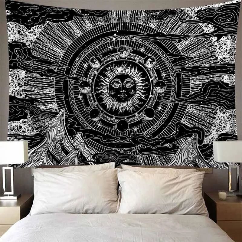 Nightmare Before Christmas Starry Night Sky Cadeau voor filmliefhebber Tapestry Tapestry Skin-vriendelijk polyester wanddecor Tapiz Room Decor Tapiz Room Decor