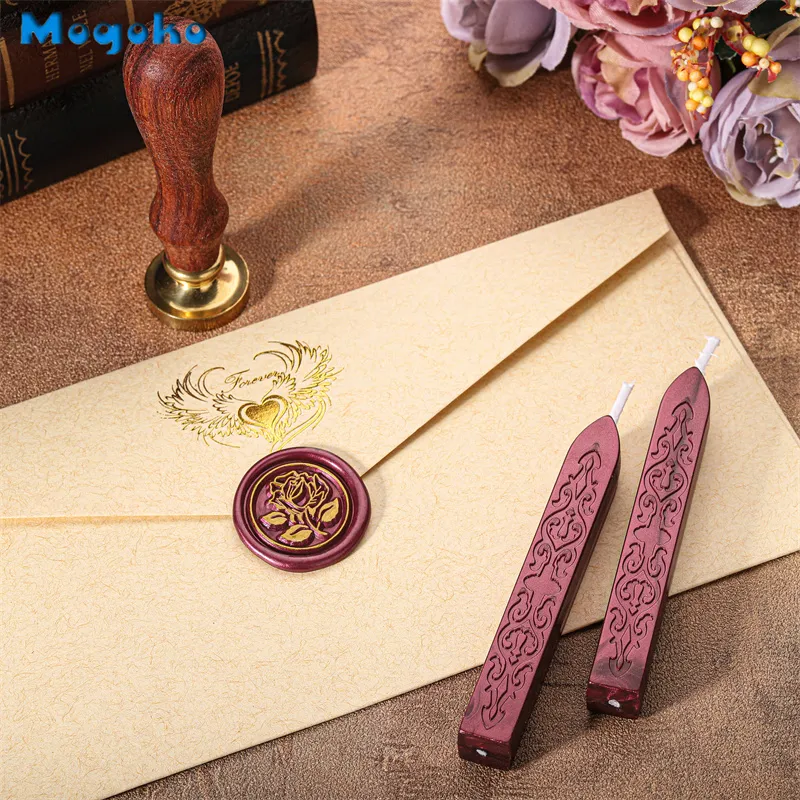 Mogoko Wax Seal Sticks Vintage Sealing Wax Stick Handmade DIY Handcrafts Wedding Invitations Cards Envelope Wine Bottle Decor