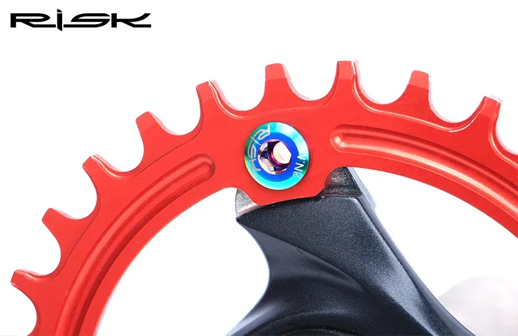 Risiciemerk MTB Road Bike Titanium Single Ring Bolt Cycling Parts Bicycle Crank CNC Crankset Armschroeven Kettingringwiel Bout