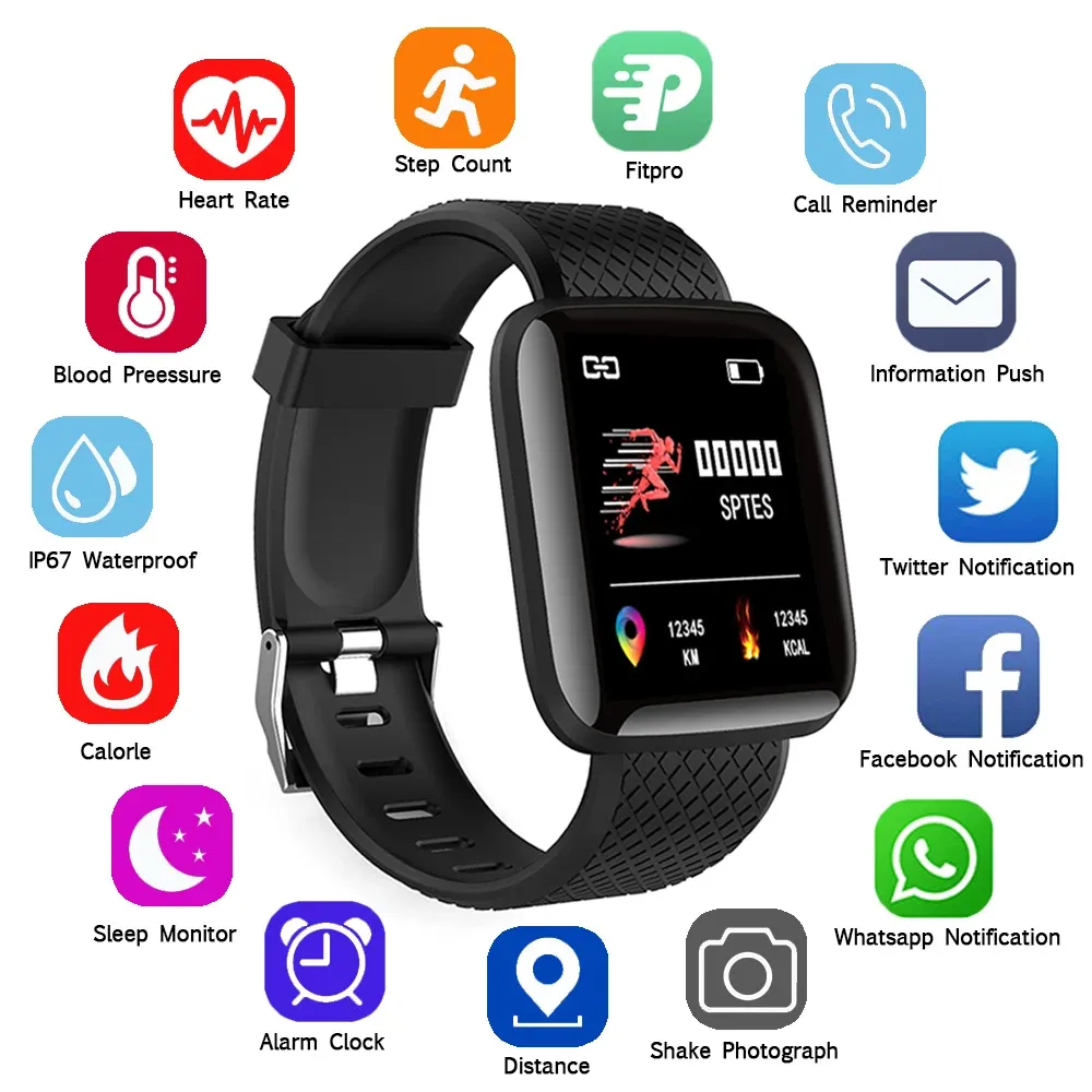 Opaski na rękę Smart Watch Mężczyźni Kobiety Smartband Pomiar ciśnienia krwi Wodoodporne Bransoletka do śledzenia fitness Bransoletka