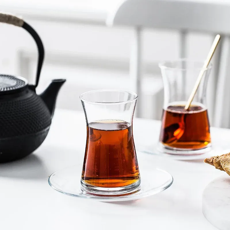 Ins heta pasabahce märke kalkon doftande svart te cup matchade tefat sets caffehus teacup mugg espresso skott glas grossist