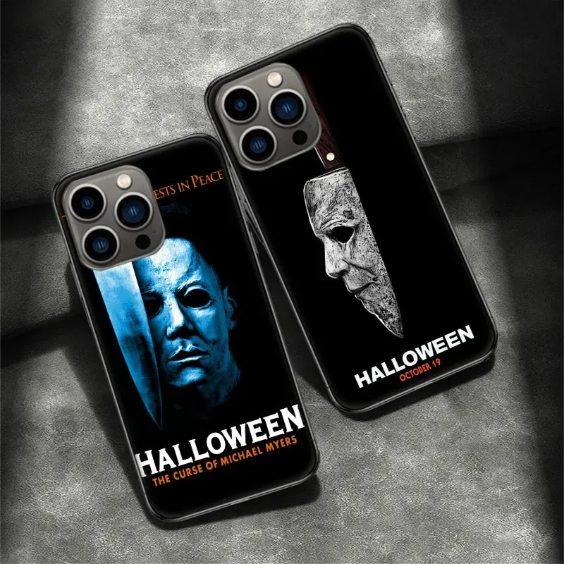 Halloween förbannelsen av Michael Myers skräckfilmtelefonfodral för Apple iPhone 15 13 12 11 14 Pro Max Mini Cover SE 2020 X XS XR