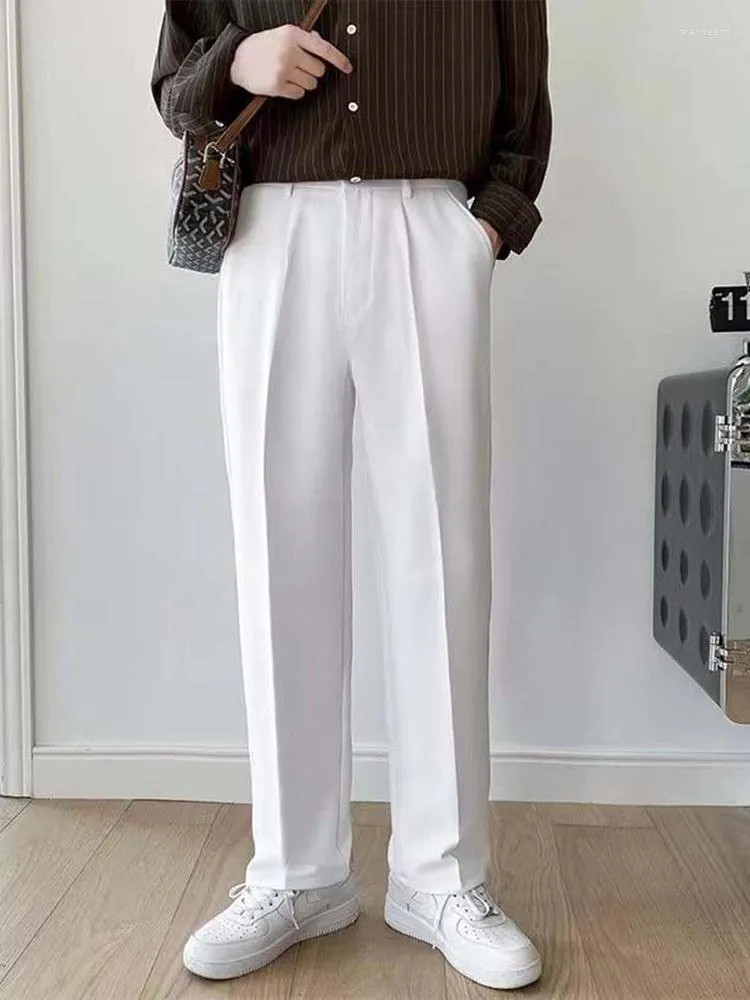 Herenpakken Fancy White Autumn Losse Mop Casual Suit broek