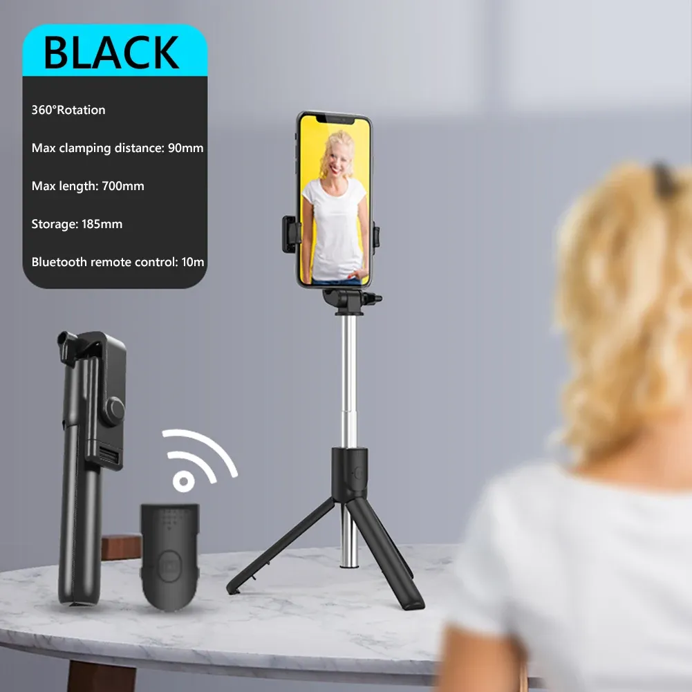 Monopods bezprzewodowy selfie Stączona mini statyczna migawka zdalna rozkładana ręczna uchwyt telefonu monopodowego na iOS Android