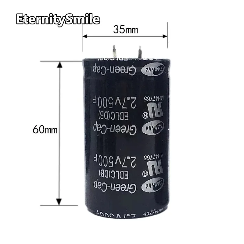 500F Farad -Kondensator 2,7 V 500F 35*60 mm Superkondensator durch Loch Allgemeiner Zweck 500F2.7V 35*60 mm Kondensator zwei Fuß