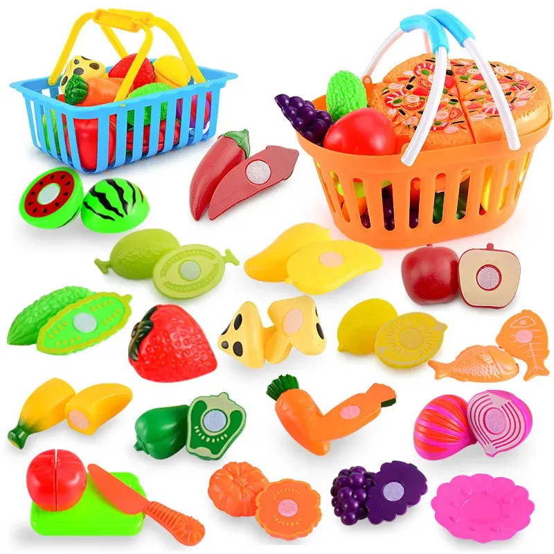 Coupez les jouets de fruits plasticiens en plastique Play Play Set Toddler Légumes 240407