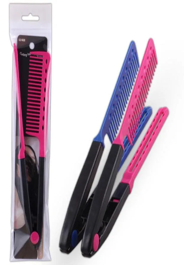 Nuovo design a Vshaped Professional Beauty Styling Comb Clipon Hair Tashing Brush Styling Strumenti velocemente F34356732076