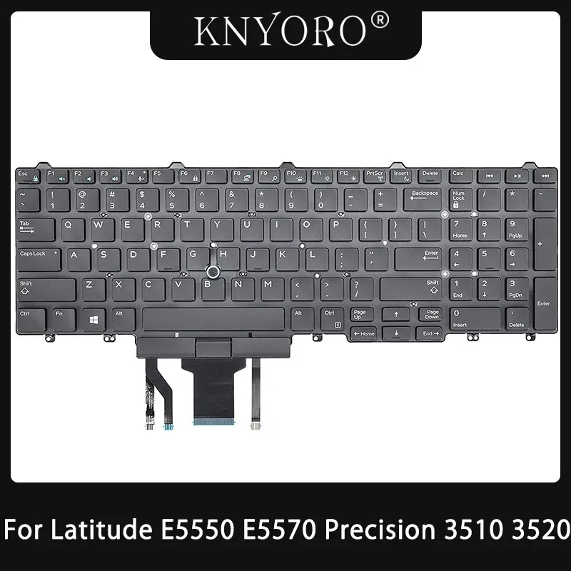 キーボードDell Latitude E5550 E5570 5550 5580 5590 5591 PRECISION 3510 3520 7510 7520 7710 7720バックライトの新しいUSバックライトキーボード新しいバックライトキーボード