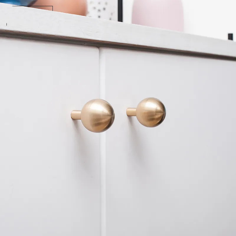 Gold Brass Knob Round Cabinet Door Knobs And Handles Furnitures Cupboard  Wardrobe Drawer Pull Handles From Ddmywonder, $16.97 | DHgate.Com