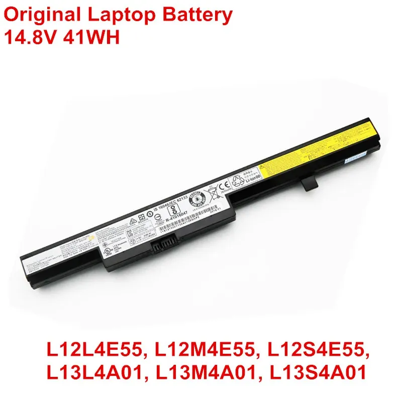 Batterier 14.8v 41Wh Original Laptop Battery L13M4A01 L13S4A01 L12L4E55 L12M4E55 L13L4A01 för Lenovo IdeaPad B40 B50 N40 N50 121500191 NYA