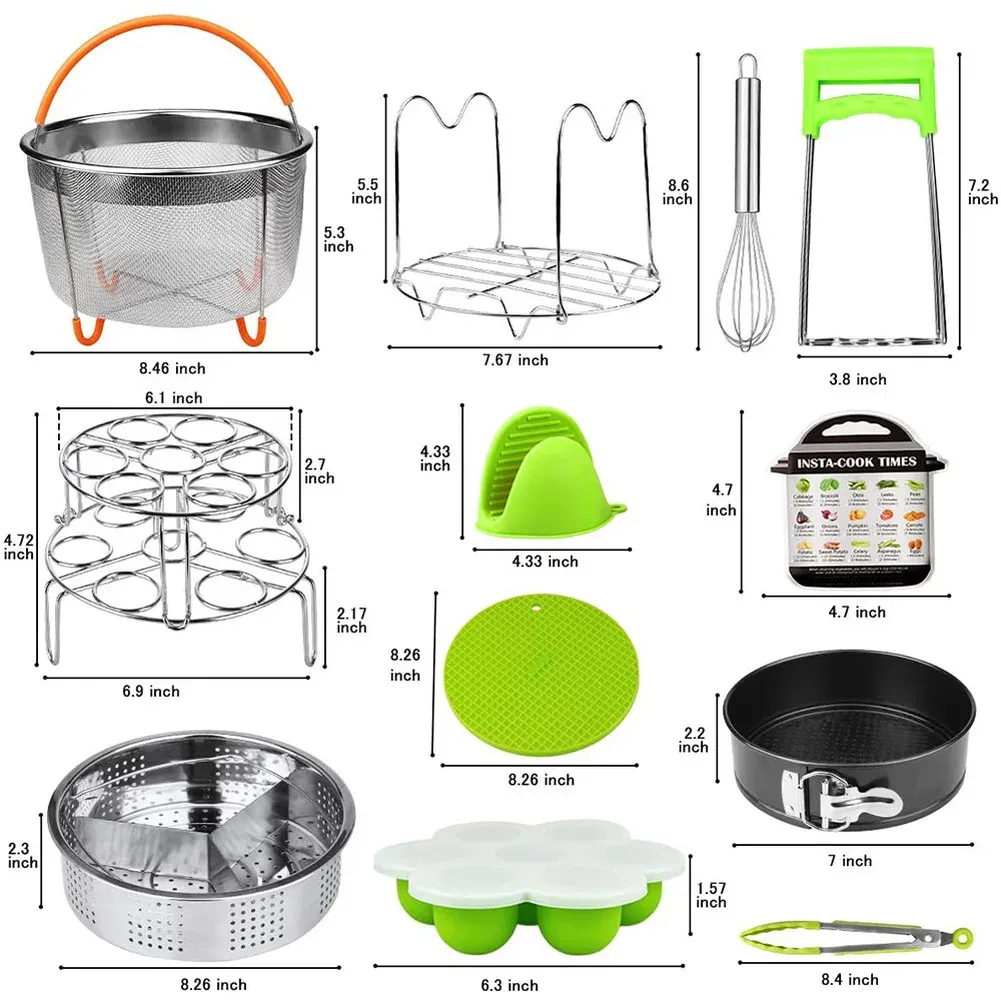 18-Piece Instant Pot Accessories Set Fits 6/8 Qt Pressure Cookers,  Includes Steamer Baskets, Springform Pan, Egg Rack More Versatile  Kitchen