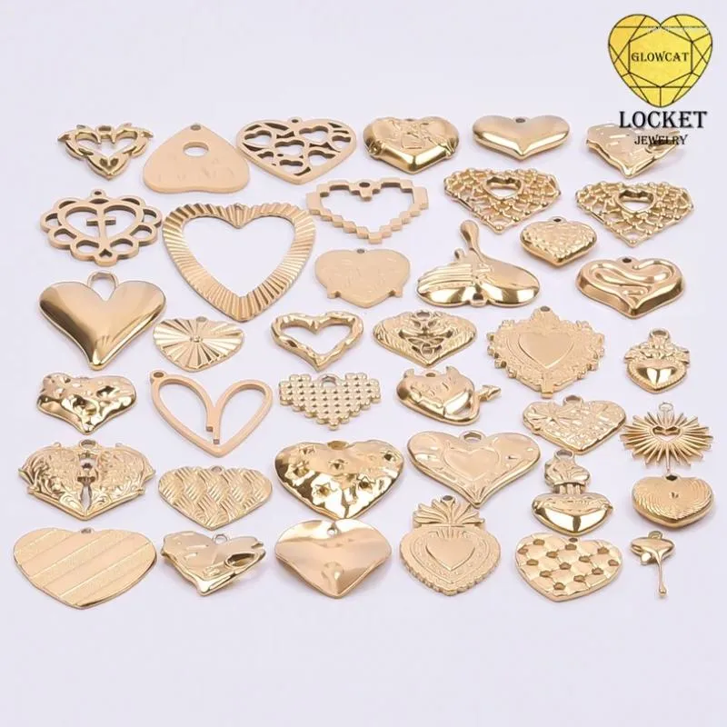 Hangende kettingen 6pcs/lot roestvrij staal gotisch katholiek heilig hart charmes sieraden groothandel doornen lava love diy