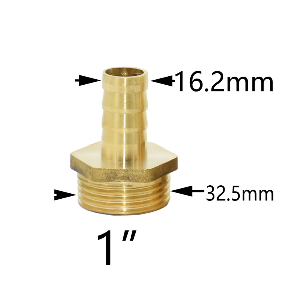 Brass 1" Male Thread To 16/19/25/32mm Hose Barb Connectors Water Hose Coupler Joint Copper Water Pipe Fittings