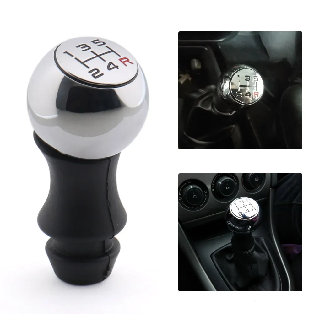 5-Speed Gear Lever Knob For Peugeot 106 206 306 406 107 207 307 – Black ABS, Manual, With Adapter