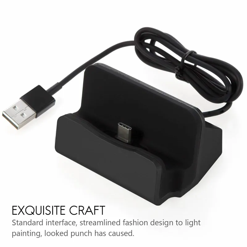 USB Cable Sync Cradle Charger Base voor iPhone XS Max XR X 7 8 Plus Xiaomi Redmi Oppo Vivo Type C Micro USB Stand Holder Charger