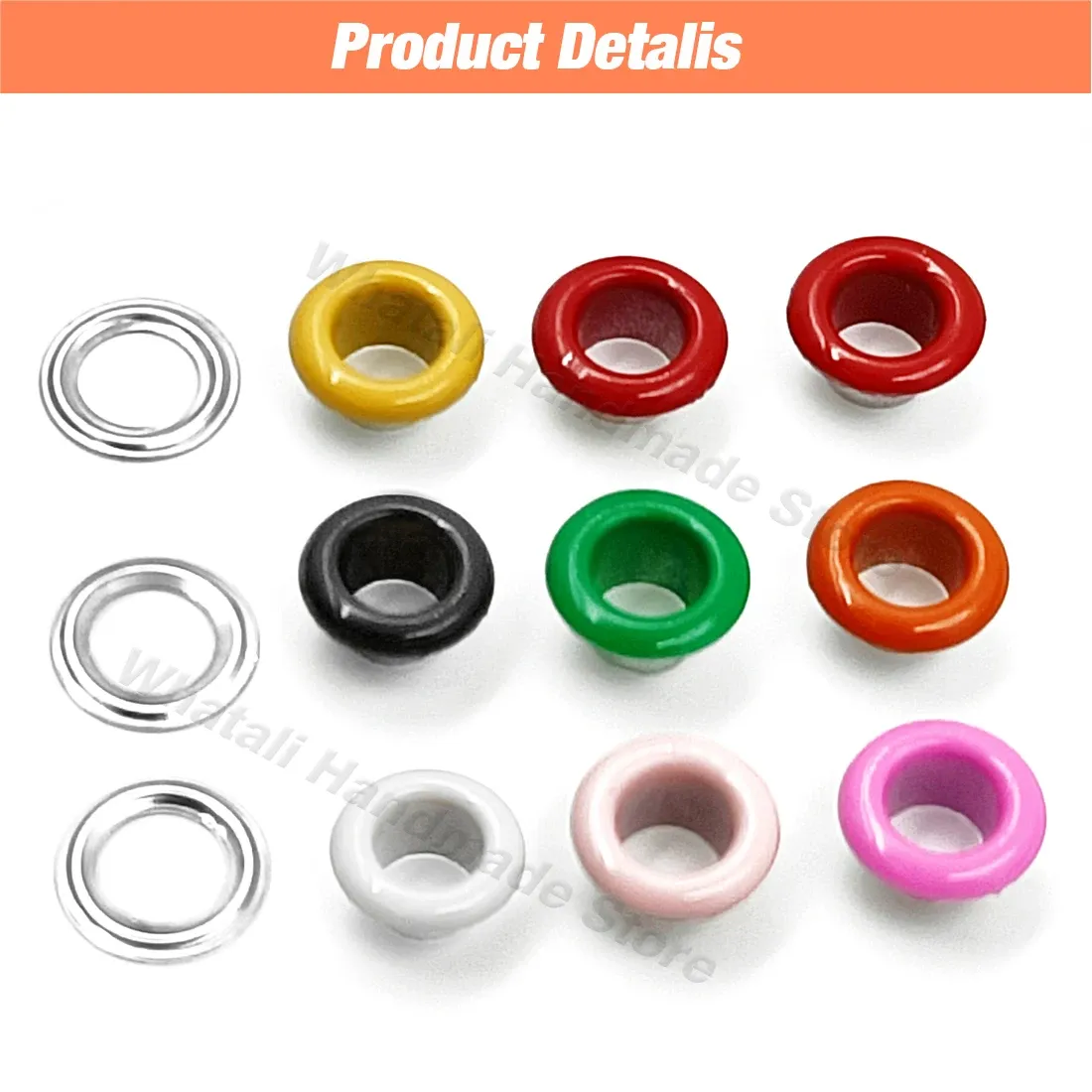 100pcs mixtes 11 couleurs Hole Eyelets pour bricolage en cuir en cuir