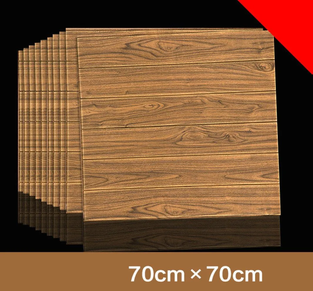 DIY WOOD GRAIN MUR Autocollants Selfadhesive 3d Mur Wall Fond Papier peint salon TV Bandle de fond Papin d'écran étanche 5687938