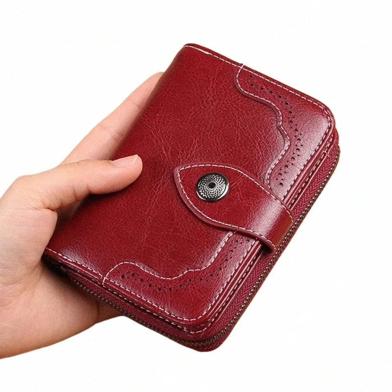 new Genuine Leather Women Wallet Small Ldies Purses Short Coin Purse For Girls Female Small Portomee Lady Perse Card Holder 85BN#