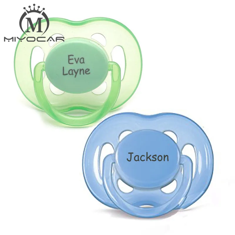 miyocarパーソナライズされた名前2 PCS Pacifier Dummyユニークな贈り物ベイビーカスタムおしゃぶり