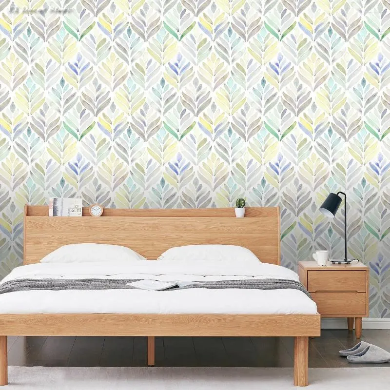 Abstract Leaf Peelable And Stick Geometric Wallpaper Thick, Waterproof, Self Adhesive Mural For