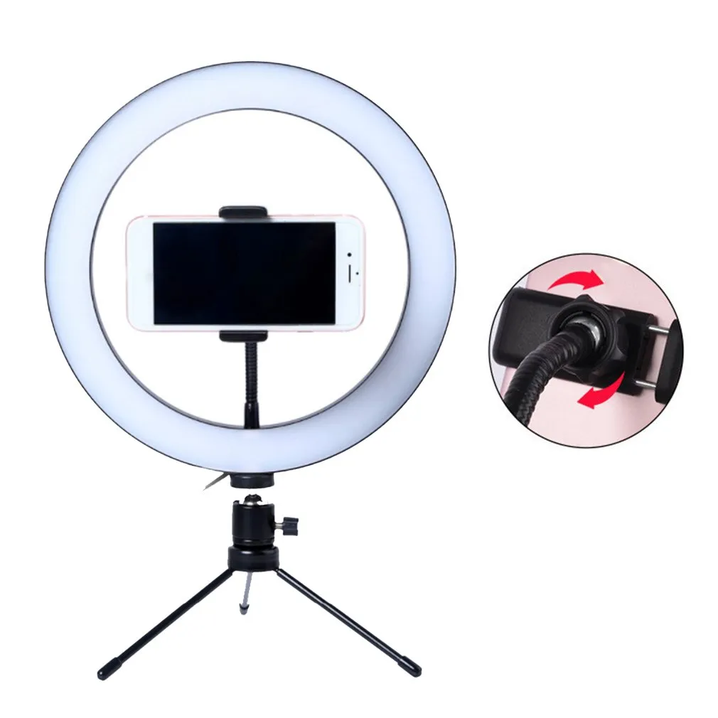 Photography LED Selfie Ring Light 8 Inch Dimmable Camera Phone Ring ...