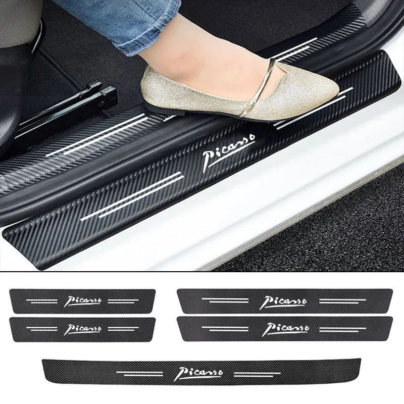 Trank Bumper Guard Decals Cuir Car Car porteur de voiture Sill Protector Autocollants Anti Scratch pour Citroen Picasso Auto Accessoires