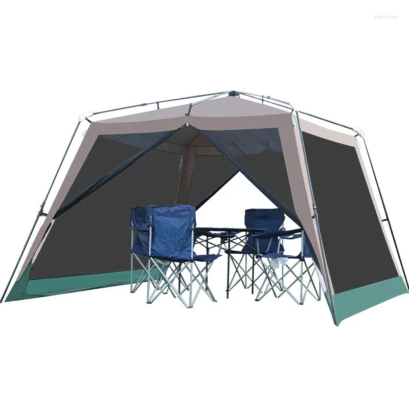 Zelte und Schutzhütten Einfach Doppelschicht Automatisch 210 cm High Pergola Anti-Mosquito Mesh Erweitern Sie die Höhe der Grenze BBQ Family Outdoor Camping Strand schnell