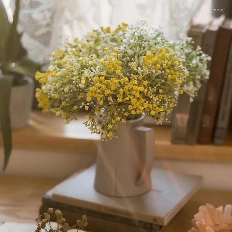 Fleurs décoratives 29 cm de longueur étoile mantienne paquet de fleurs simulées plantes décorées et vertes pour la scène de mariage faisant des accessoires de prise de vue