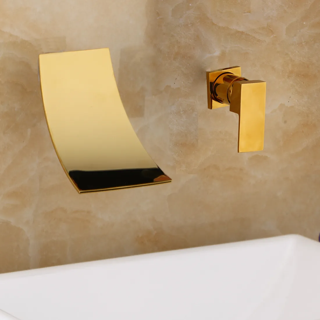 Torneira da bacia Zappo Mistor de banheiro moderno Tap Tap Black/Gold Wash Basin