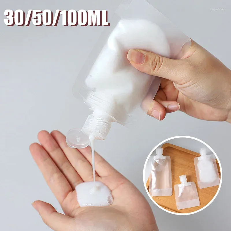 Sacs de rangement 10pcs Cosmetic Sac Lotion Dispensateur Travel Pouch Shampoo Liquid Skincare Container Emballage REAPHOPLABLE EMBALLABLE