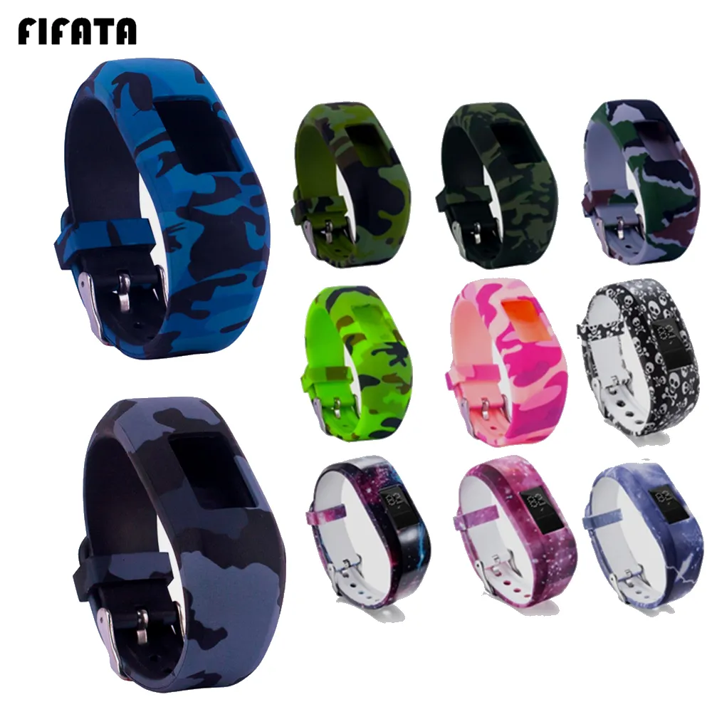 Cinta de silicone de bracelete Fifata para Garmin Vivofit JR2 / JR Sports Smart Watch Band para Vivofit Jr Jr2 Substituir Acessórios para Straps