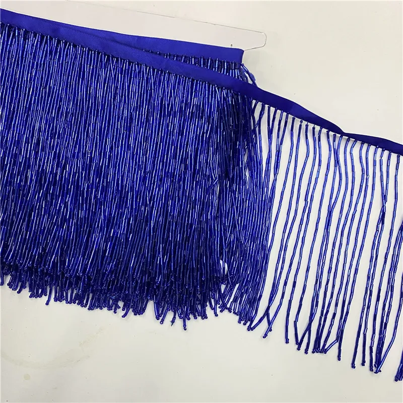 En gros 2meters / lot Beau Perle Pift Tassels Tente de la frange en dentelle de 15 cm de large pour les accessoires de bricolage