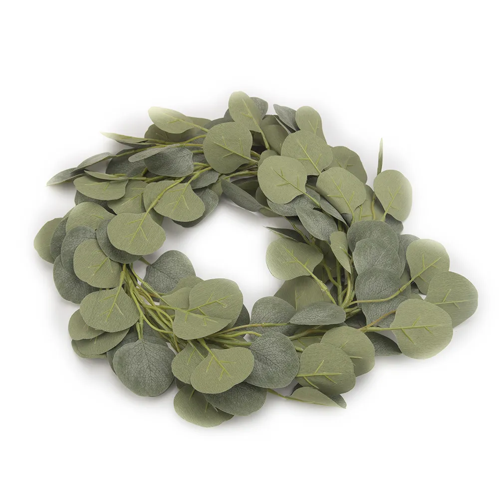 New Artificial Fake Eucalyptus Garland Willow Green Long Leaf Plants Greenery Foliage Wall Hanging Style Home Garden Decor