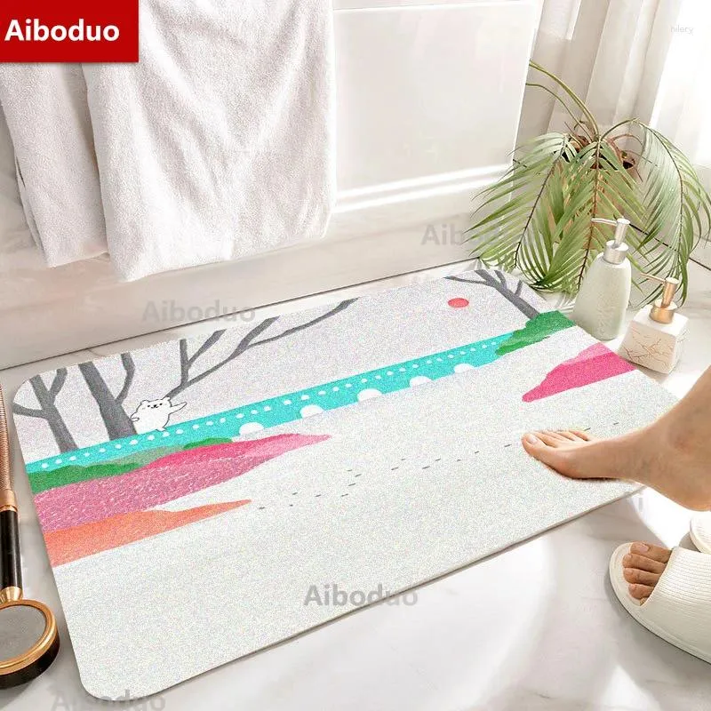 Bath Mats Aiboduo 50 80cm Beach Home Decoration Non-slip Cute Pink Family Bedroom Mat Girly Carpet FloorMat For Bathroom Living Room