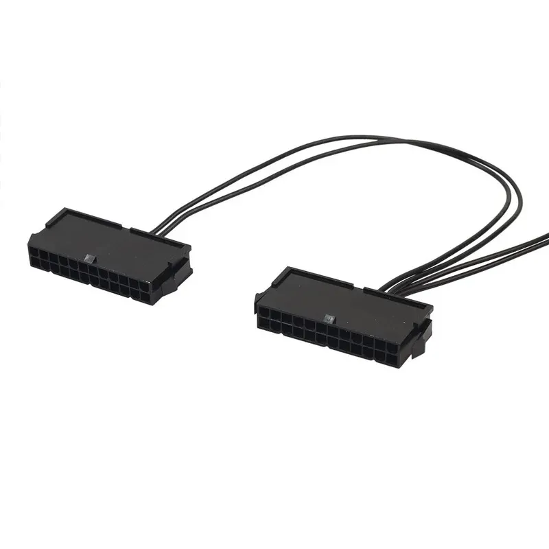 Creazione da 30 cm Dual Tre Adattatore di estensione del cavo PSU 20+4 pin ATX ATX Sincronizzazione dell'alimentazione della scheda Sincronizzazione Cavo Splitter Convertitore