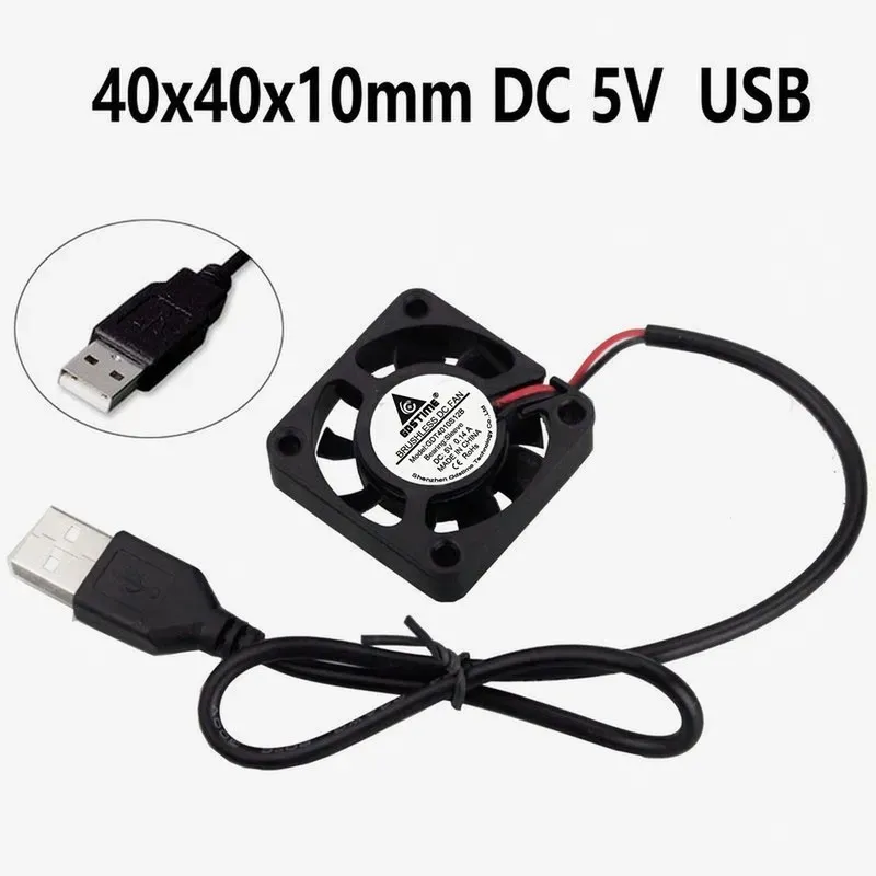 Raffreddamento GDSTime 5 pezzi 5V alimentato USB 4010 40x40x10mm Piccolo ventola da 5 volt DC COETTULE INCHINESTRE PC VENTO DI RAFFREDDAMENTO 40M