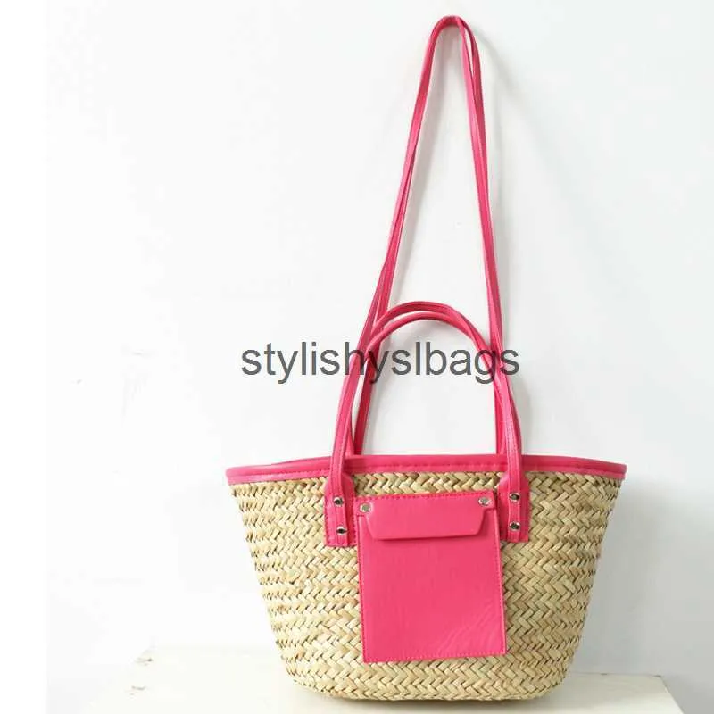 Cross Body New Water Grass Large Capacity Womens Bag Straw Woven Fashionable Mitsubishi Envelope H240410