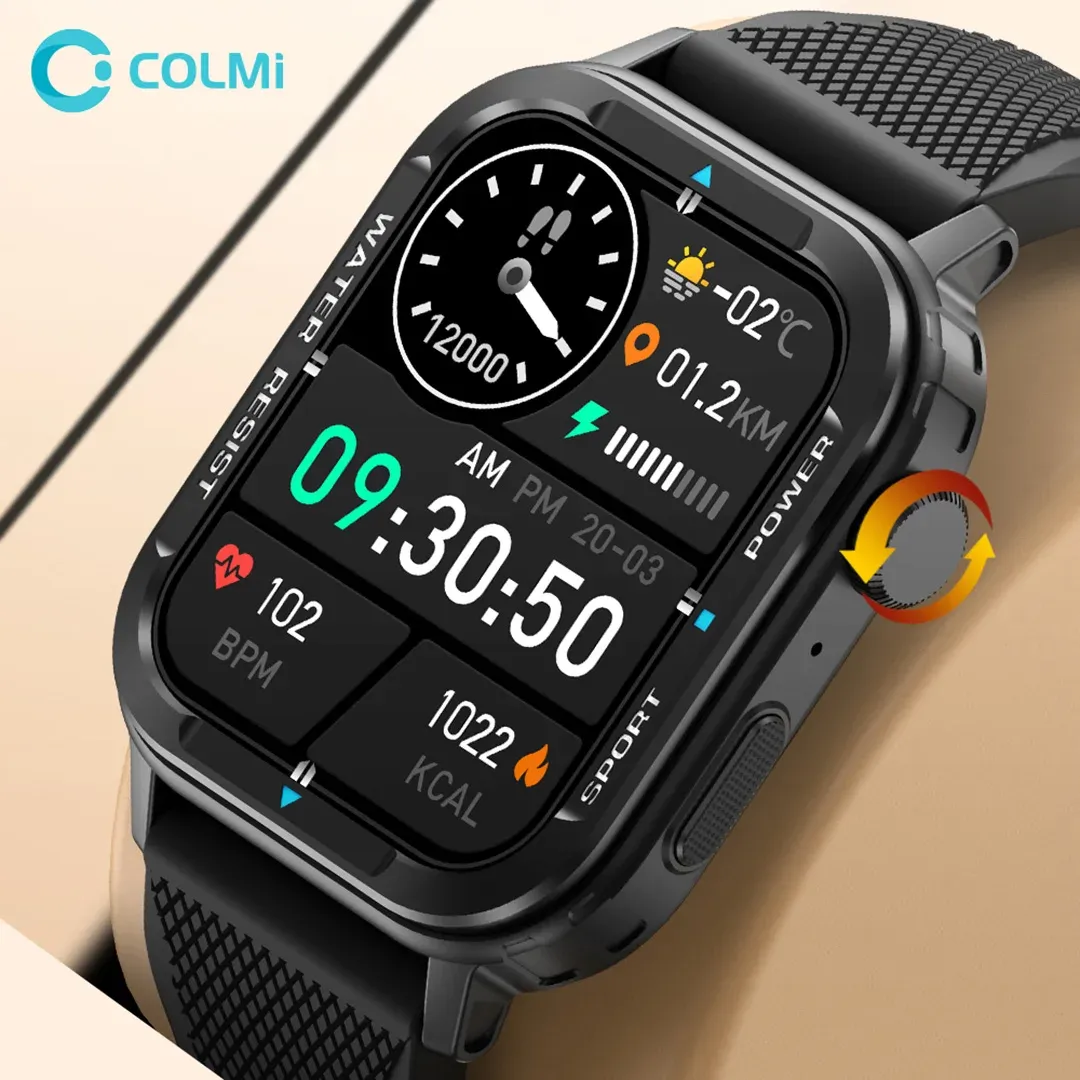 Watches Colmi M41 Outdoor Military Smart Watch Men Bluetooth Ring 100+ Sportmodeller Ftiness Watches för Xiaomi Android iOS -telefon